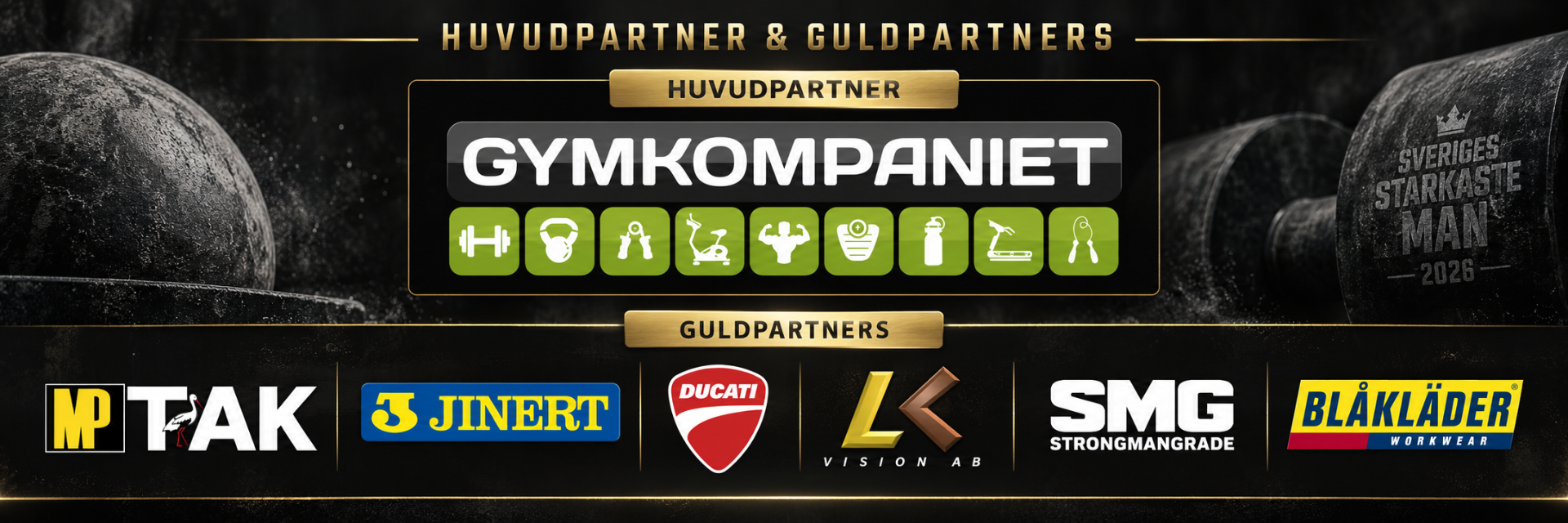 Huvudpartner och guldpartners till Sveriges Starkaste Man 2026